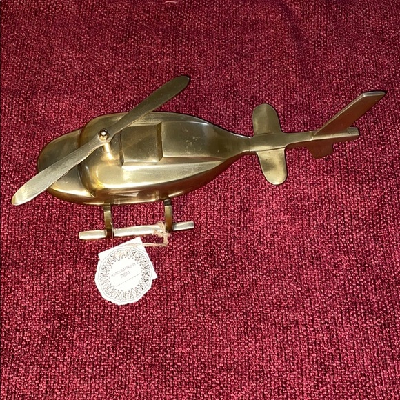 Art Deco Brass Metal Helicopter Decorator Piece